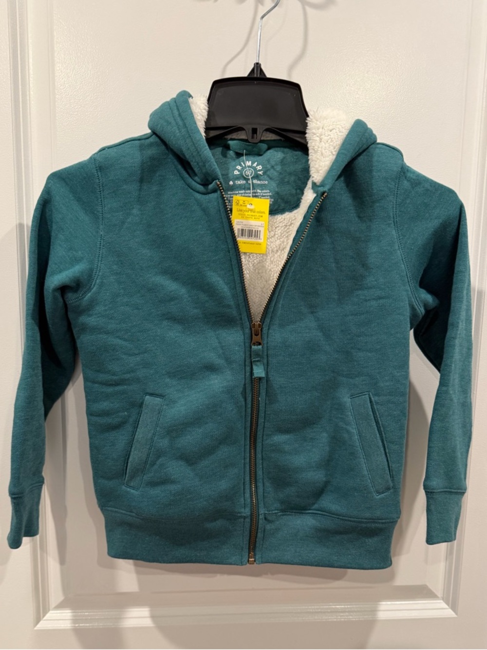 Primary Teal Hooded Sherpa-Lined Zip Hoodie New With Tags